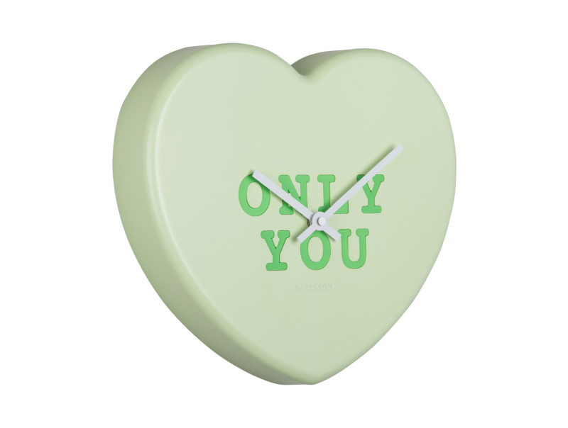 Present Time Wall Clock Heart Candy - KA5985LG Soft Green