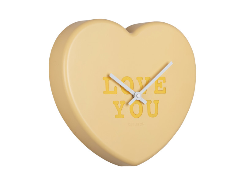 Present Time Wall Clock Heart Candy - KA5985LY Soft Yellow
