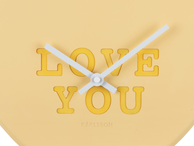 Present Time Wall Clock Heart Candy - KA5985LY Soft Yellow