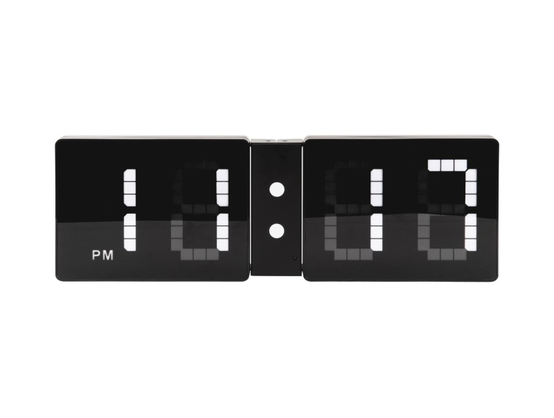 present time Wall Clock LED Look Flip - KA5897BK Black