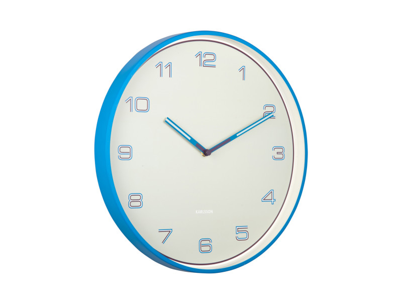 Present Time Wall Clock Lined Numbers - KA6013BB Bright Blue