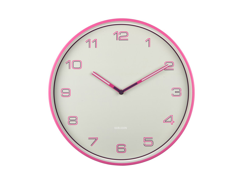 Present Time Wall Clock Lined Numbers - KA6013BP Bright Pink