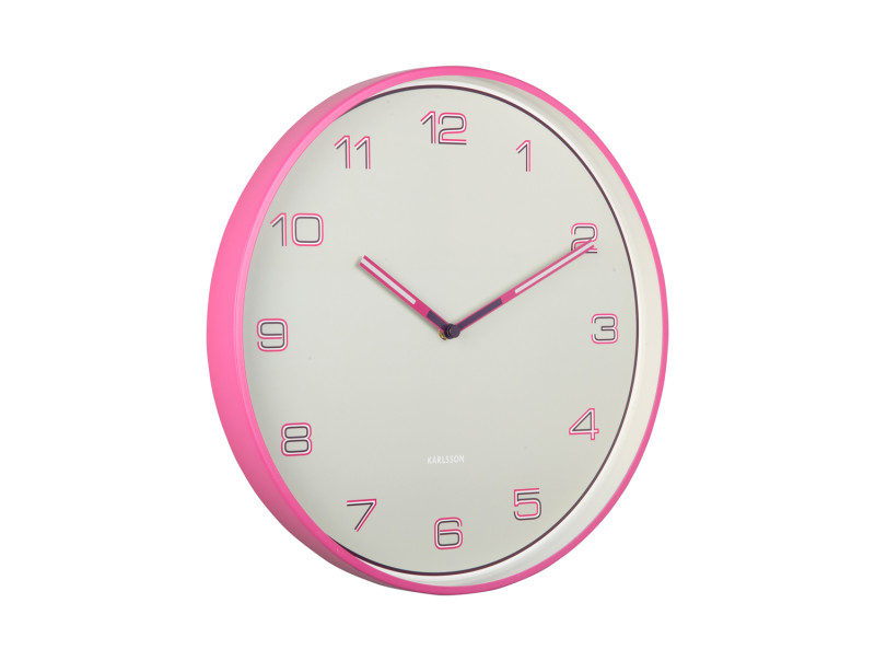 Present Time Wall Clock Lined Numbers - KA6013BP Bright Pink