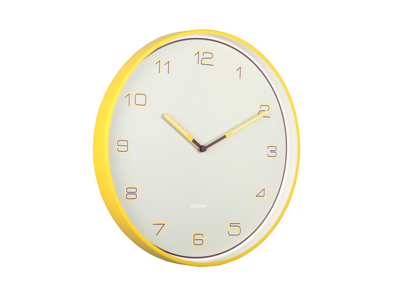Present Time Wall Clock Lined Numbers - KA6013BY Bright Yellow