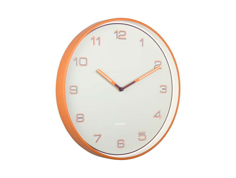 Present Time Wall Clock Lined Numbers - KA6013OR Bright Orange