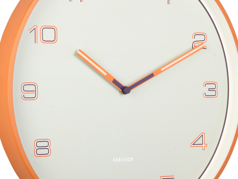 Present Time Wall Clock Lined Numbers - KA6013OR Bright Orange