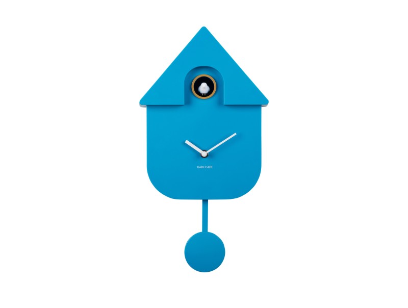 Present Time Wall Clock Modern Cuckoo - KA5768BB Bright Blue