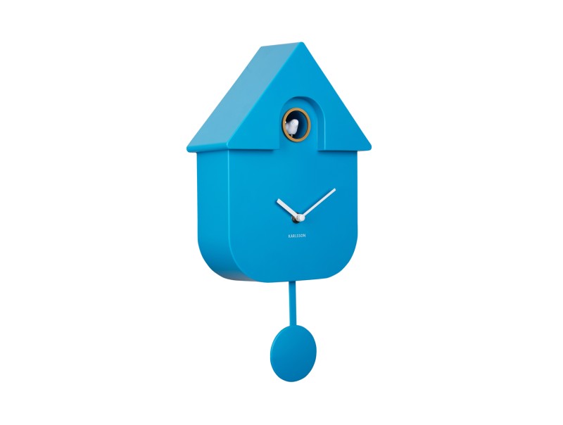 present time Wall Clock Modern Cuckoo - KA5768BB Bright blue