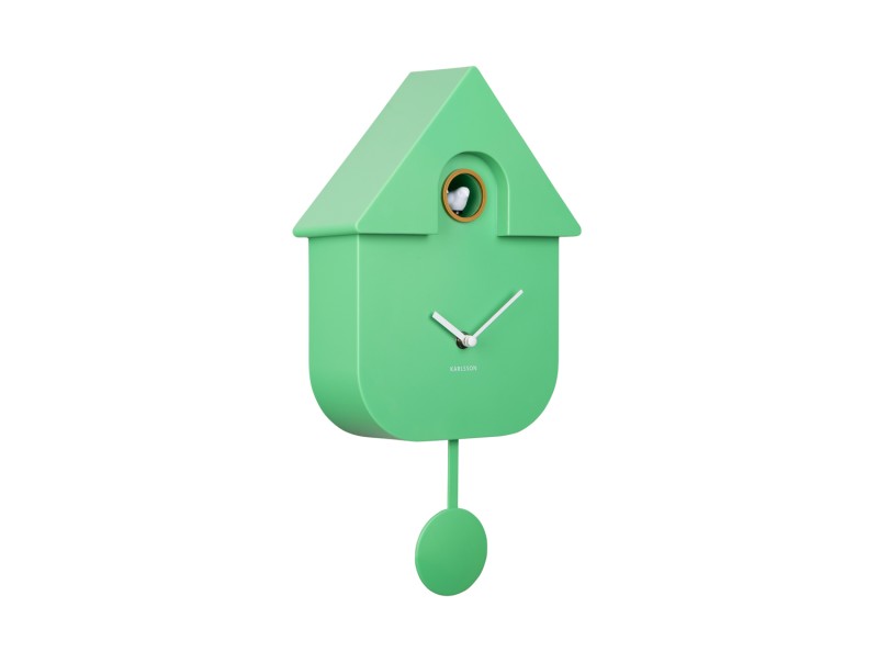 Present Time Wall Clock Modern Cuckoo - KA5768BG Bright Green