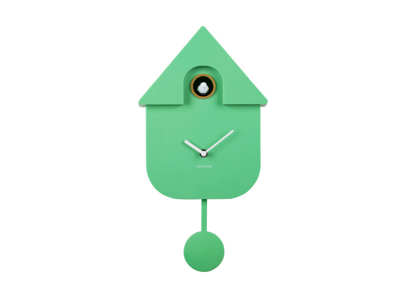 Present Time Wall Clock Modern Cuckoo - KA5768BG Bright Green