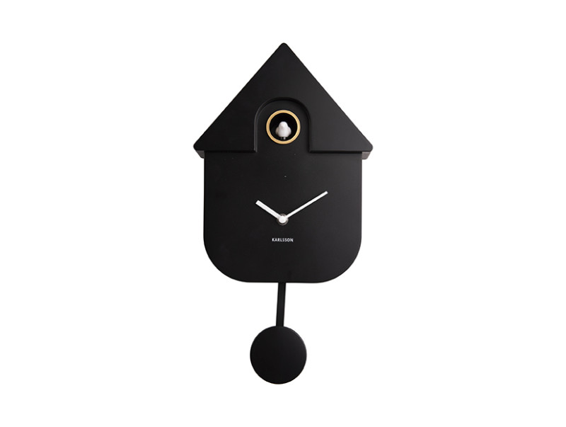 Present Time Wall Clock Modern Cuckoo - KA5768BK Black