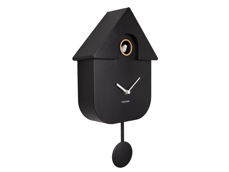 present time Wall Clock Modern Cuckoo - KA5768BK Black