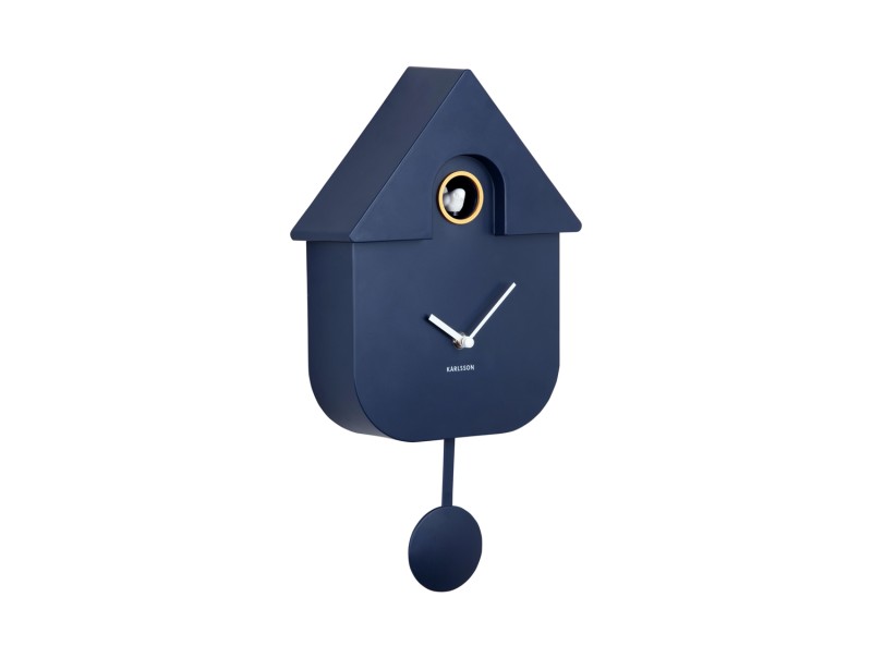 Present Time Wall Clock Modern Cuckoo - KA5768BL Dark Blue