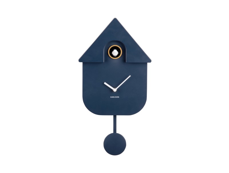 Present Time Wall Clock Modern Cuckoo - KA5768BL Dark Blue