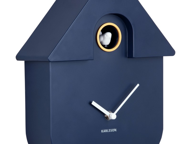 Present Time Wall Clock Modern Cuckoo - KA5768BL Dark Blue