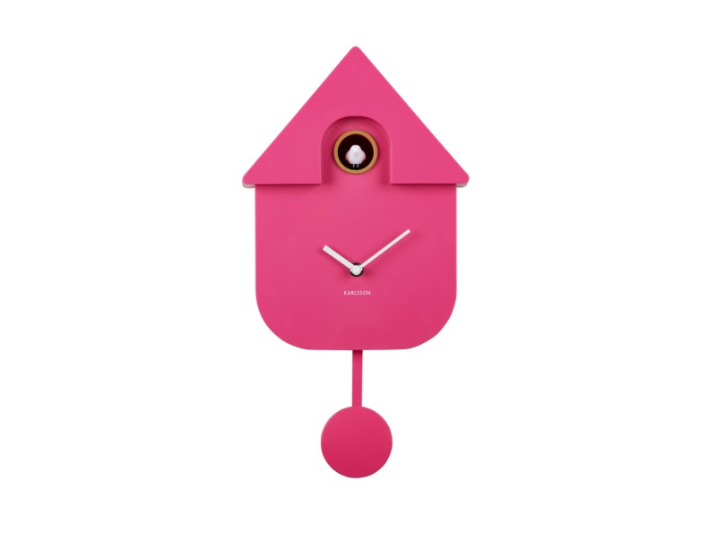 Present Time Wall Clock Modern Cuckoo - KA5768BP Bright Pink