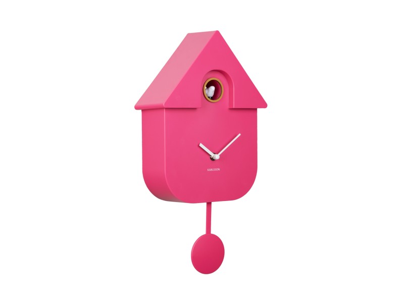 present time Wall Clock Modern Cuckoo - KA5768BP Bright pink