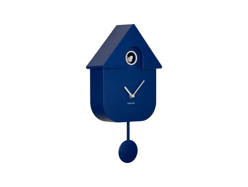 present time Wall Clock Modern Cuckoo - KA5768CB Cobalt blue