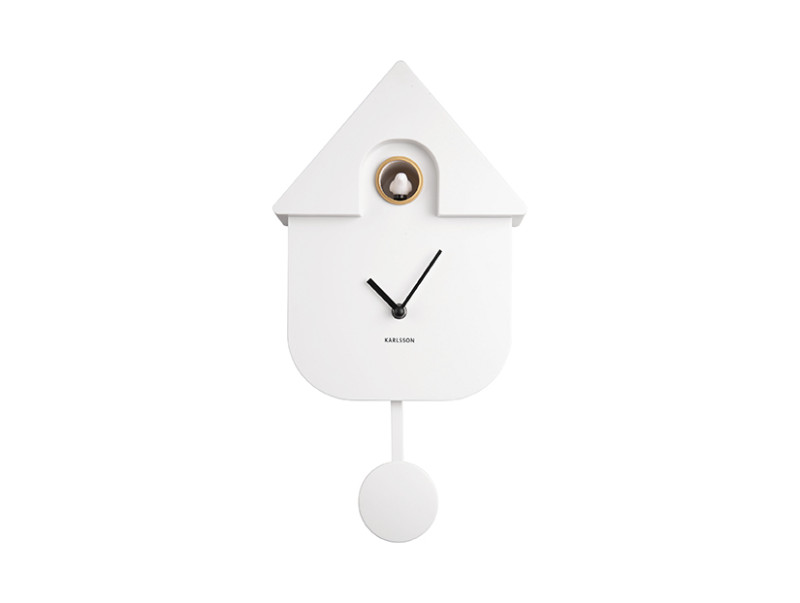 Present Time Wall Clock Modern Cuckoo - KA5768WH White