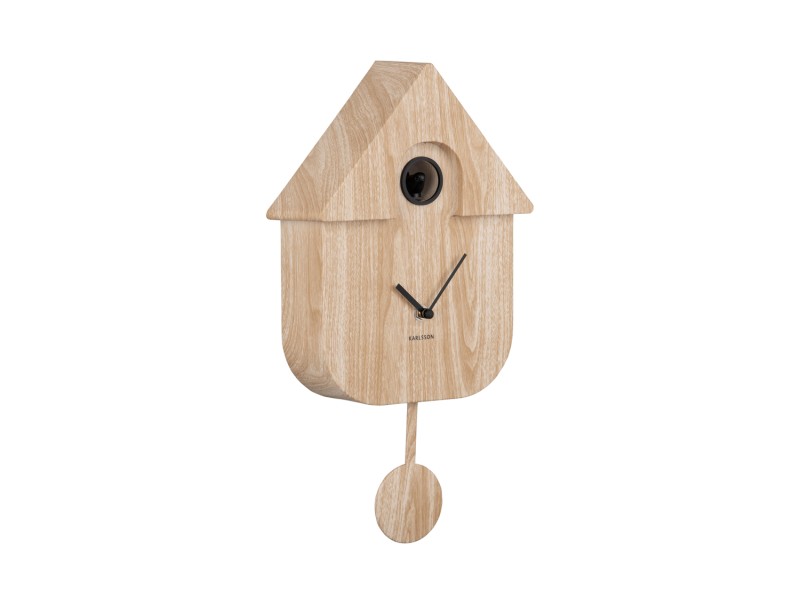 present time Wall Clock Modern Cuckoo - KA5964WD Light wood