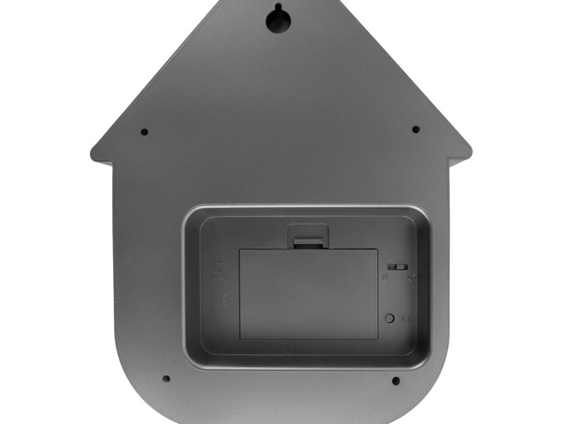 Present Time Wall Clock Modern Cuckoo Metallic - KA5867DG Metallic Dark Grey