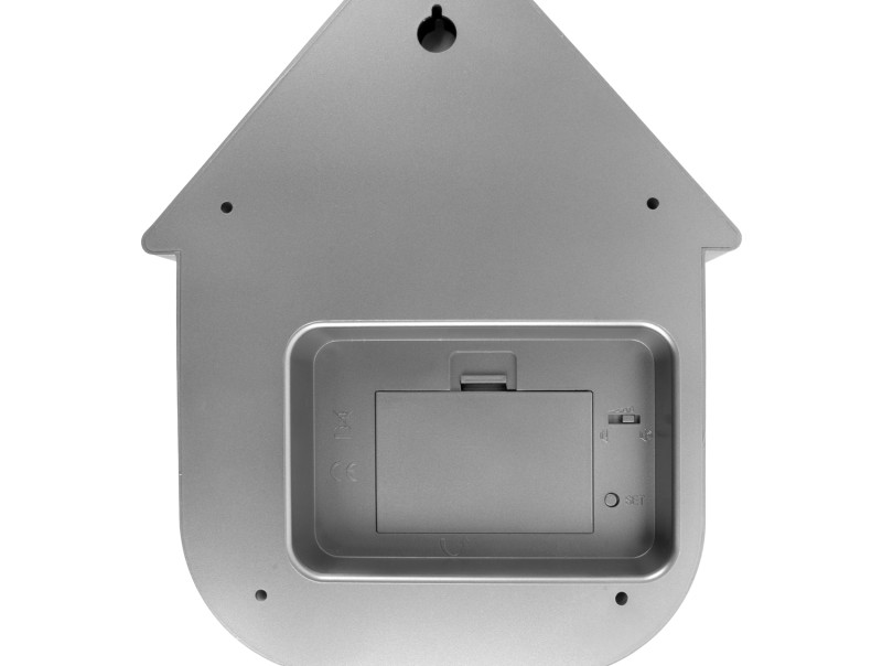 Present Time Wall Clock Modern Cuckoo Metallic - KA5867SI Metallic Silver