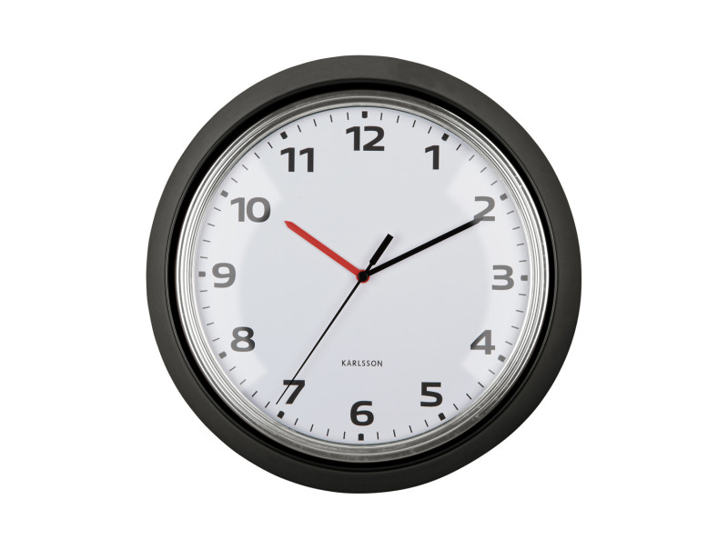 Present Time Wall Clock Modern Retro - KA6006BK Black