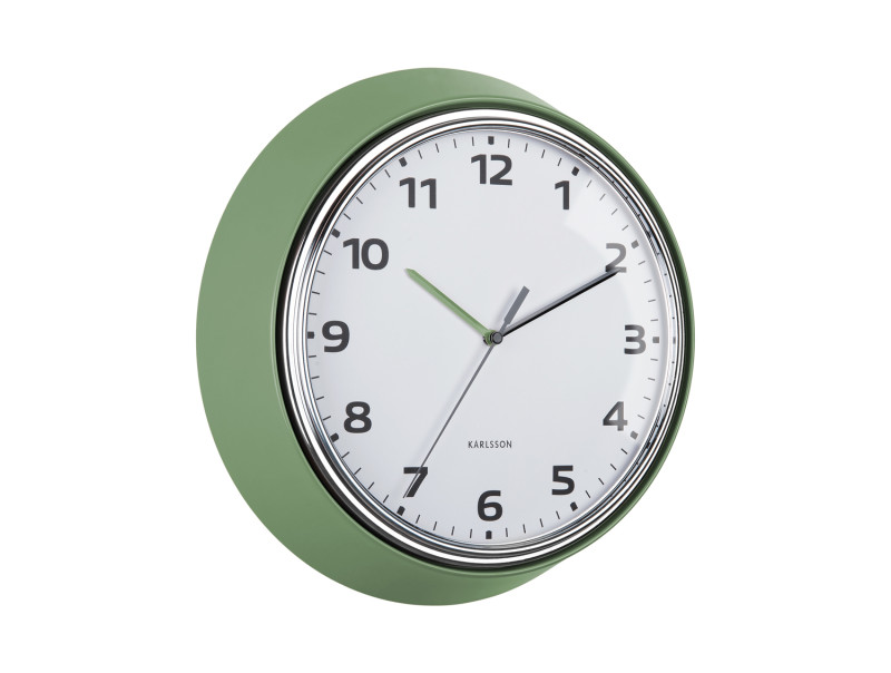 Present Time Wall Clock Modern Retro - KA6006GR Jungle Green