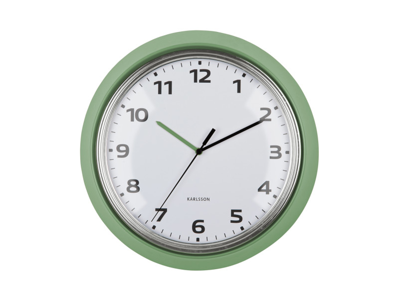 Present Time Wall Clock Modern Retro - KA6006GR Jungle Green