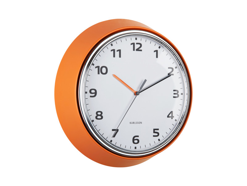 Present Time Wall Clock Modern Retro - KA6006OR Bright Orange