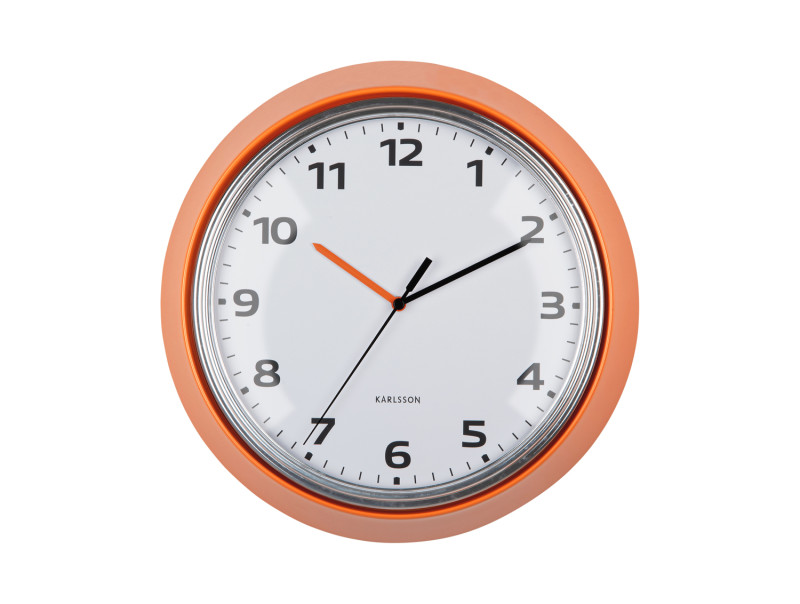 Present Time Wall Clock Modern Retro - KA6006OR Bright Orange