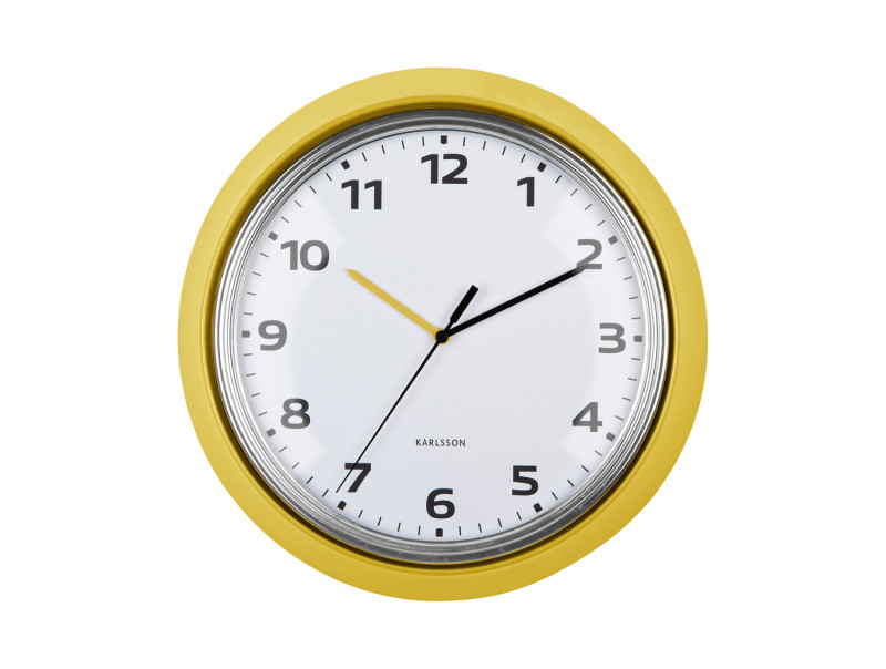 Present Time Wall Clock Modern Retro - KA6006YE Bright Yellow