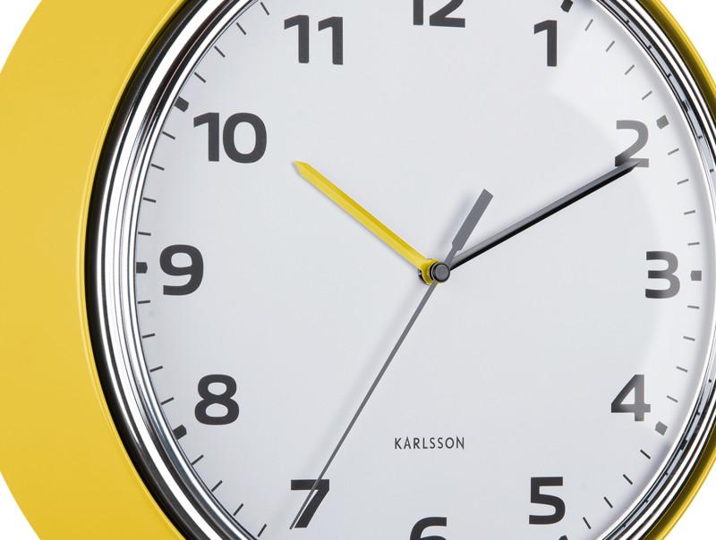 Present Time Wall Clock Modern Retro - KA6006YE Bright Yellow