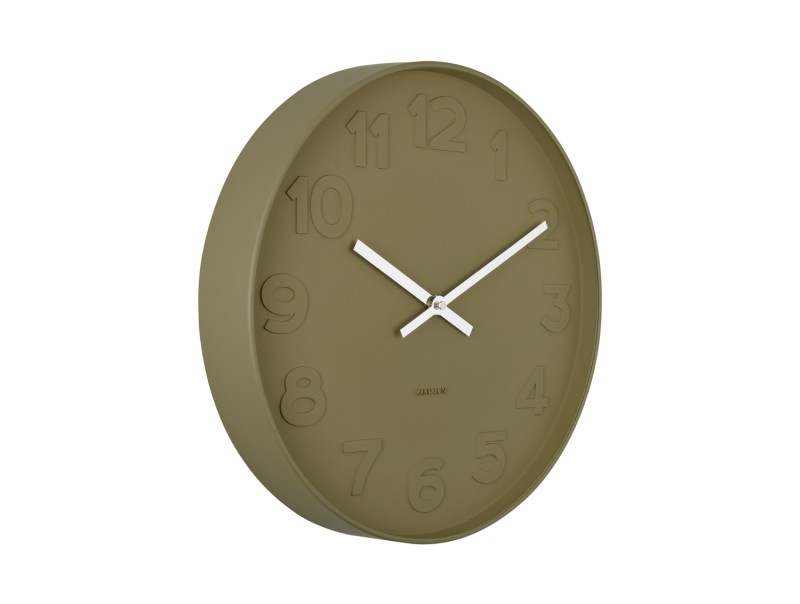 present time Wall Clock Mr. Green Numbers - KA5636MG Moss green