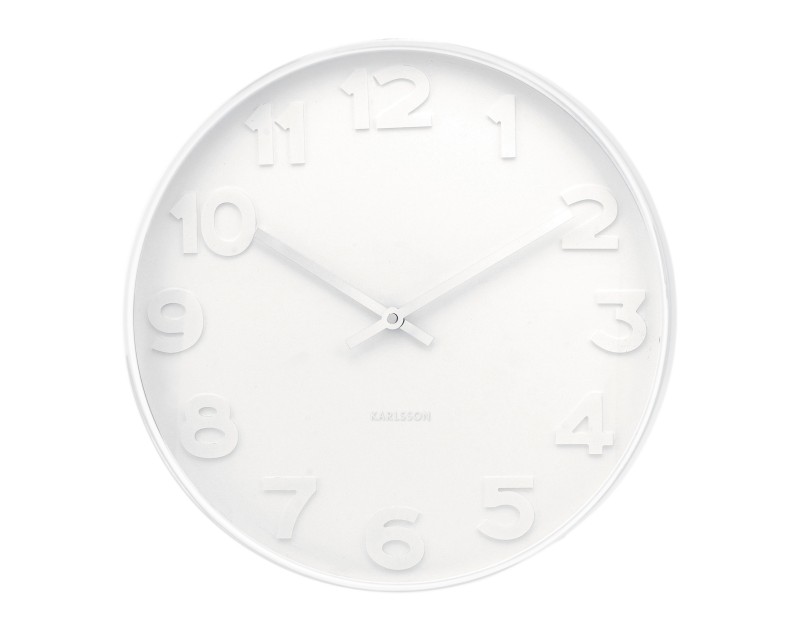present time Wall Clock Mr. White Numbers Large - KA5635 White