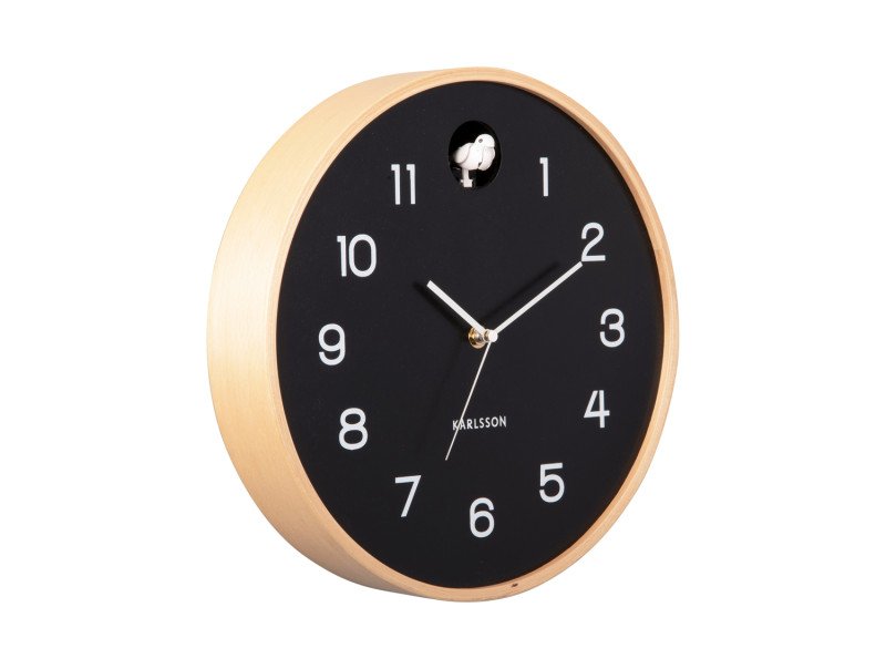 Present Time Wall Clock Natural Cuckoo - KA5886BK Black