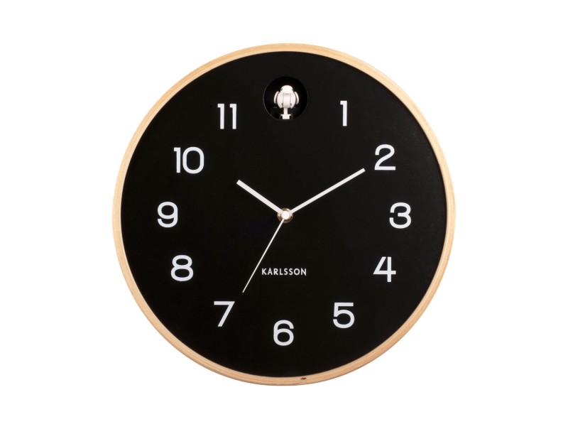 present time Wall Clock Natural Cuckoo - KA5886BK Black