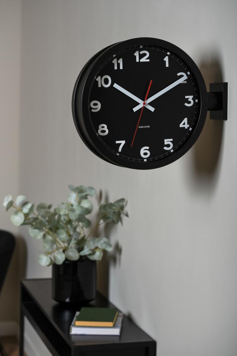 Present Time Wall Clock New Classic Double Sided - KA5966BK Black