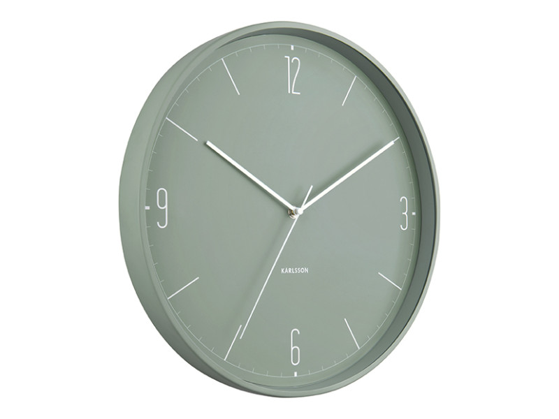 present time Wall Clock Numbers & Lines - KA5735GR Jungle green