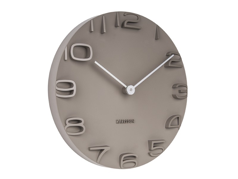 present time Wall Clock On The Edge - KA5311GY Warm grey