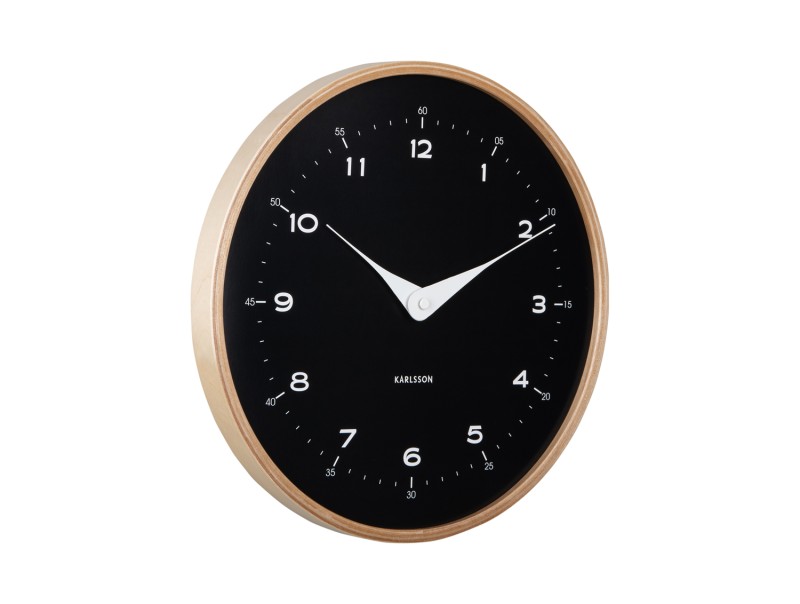 Present Time Wall Clock Osado Dome - KA5995BK Black Wood