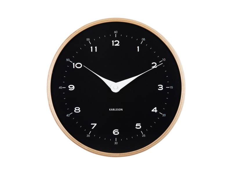 Present Time Wall Clock Osado Dome - KA5995BK Black Wood