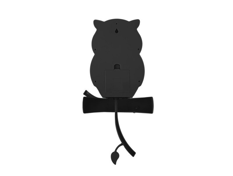 Present Time Wall Clock Owl Pendulum - KA5965BK Black