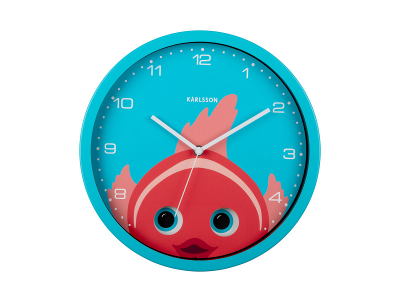 present time Wall Clock Peekaboo Goldfish - KA5997LB Light blue