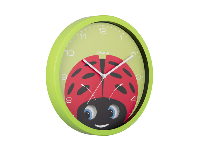 Present Time Wall Clock Peekaboo Ladybug - KA5997GR Green