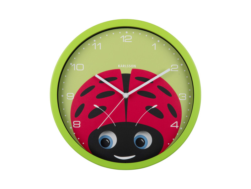 present time Wall Clock Peekaboo Ladybug - KA5997GR Green