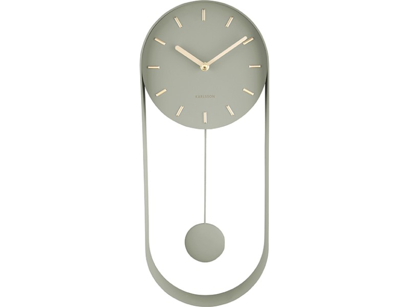 Present Time Wall Clock Pendulum Charm - KA5822DG Jungle Green