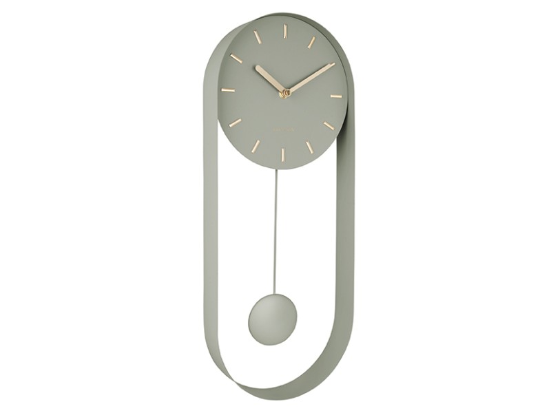 Present Time Wall Clock Pendulum Charm - KA5822DG Jungle Green