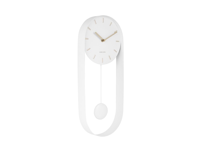 Present Time Wall Clock Pendulum Charm - KA5822WH White