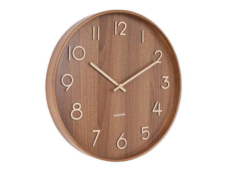 present time Wall Clock Pure Large - KA5810DW Dark wood